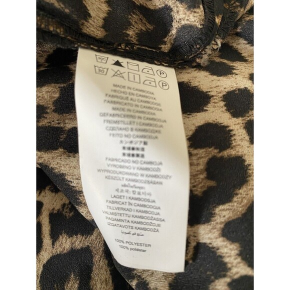 Michael Kors NWT Brown Leopard Animal Full Zip Top Jacket Shacket Size L - Picture 5 of 6